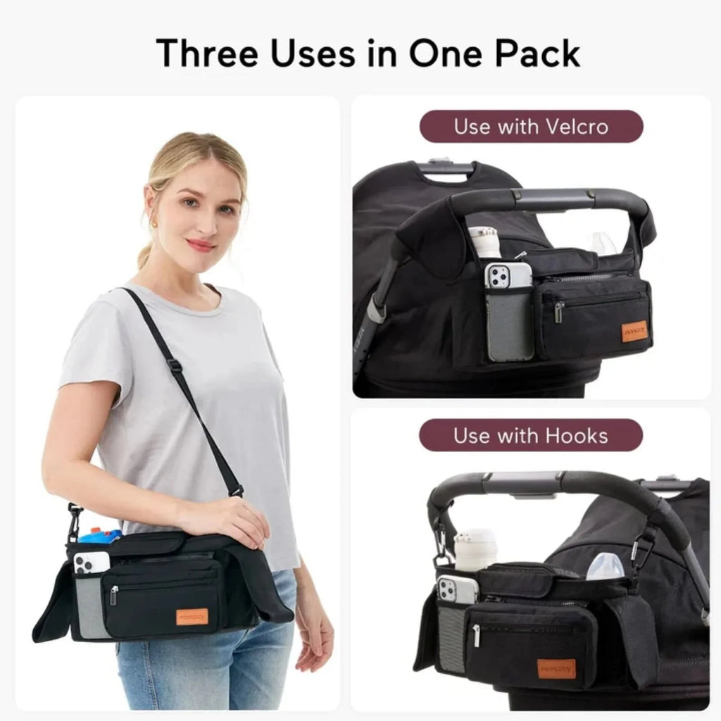 Momcozy All - in - One Stroller Organiser - Black - Baby&More