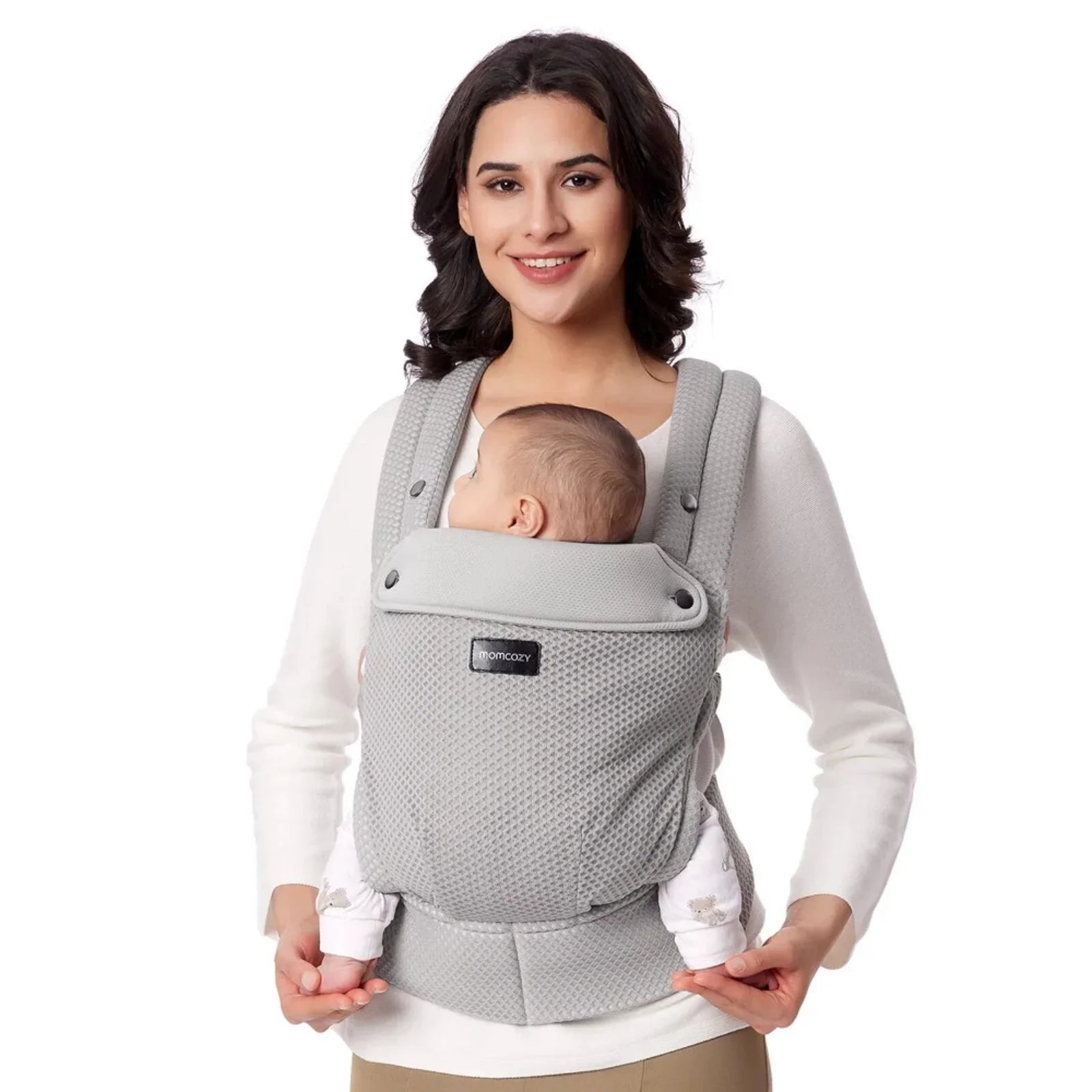 Momcozy Baby Carrier Newborn to Toddler Air Mesh - Grey - Baby&More
