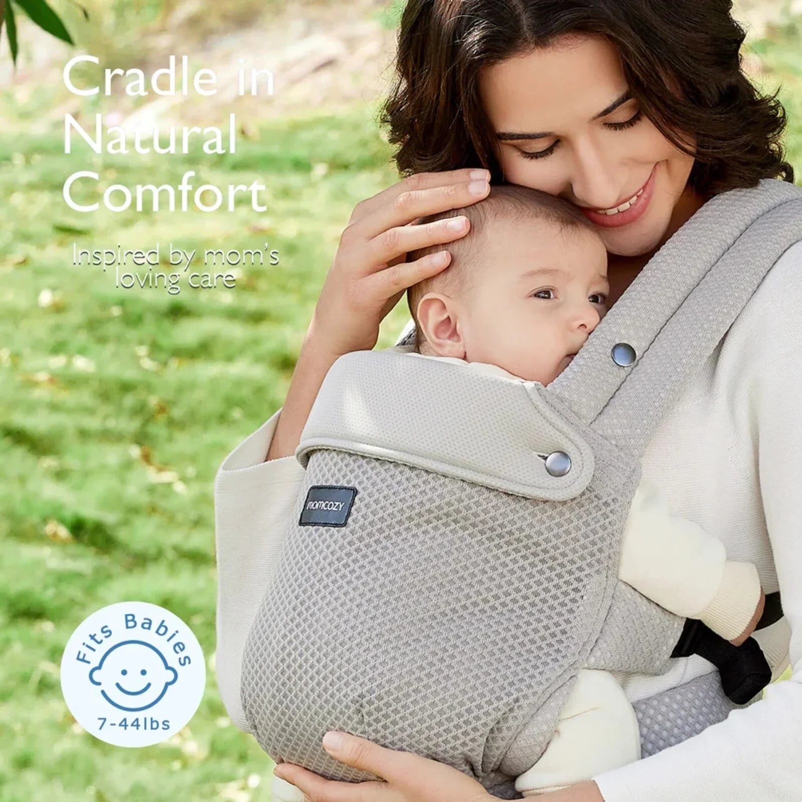 Momcozy Baby Carrier Newborn to Toddler Air Mesh - Grey - Baby&More