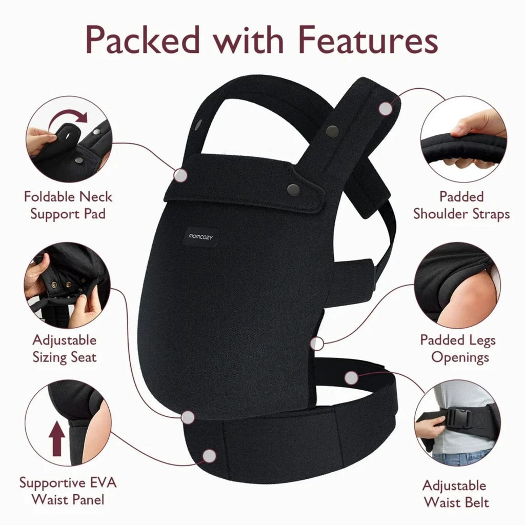 Momcozy Baby Carrier Newborn to Toddler Cotton - Black - Baby&More