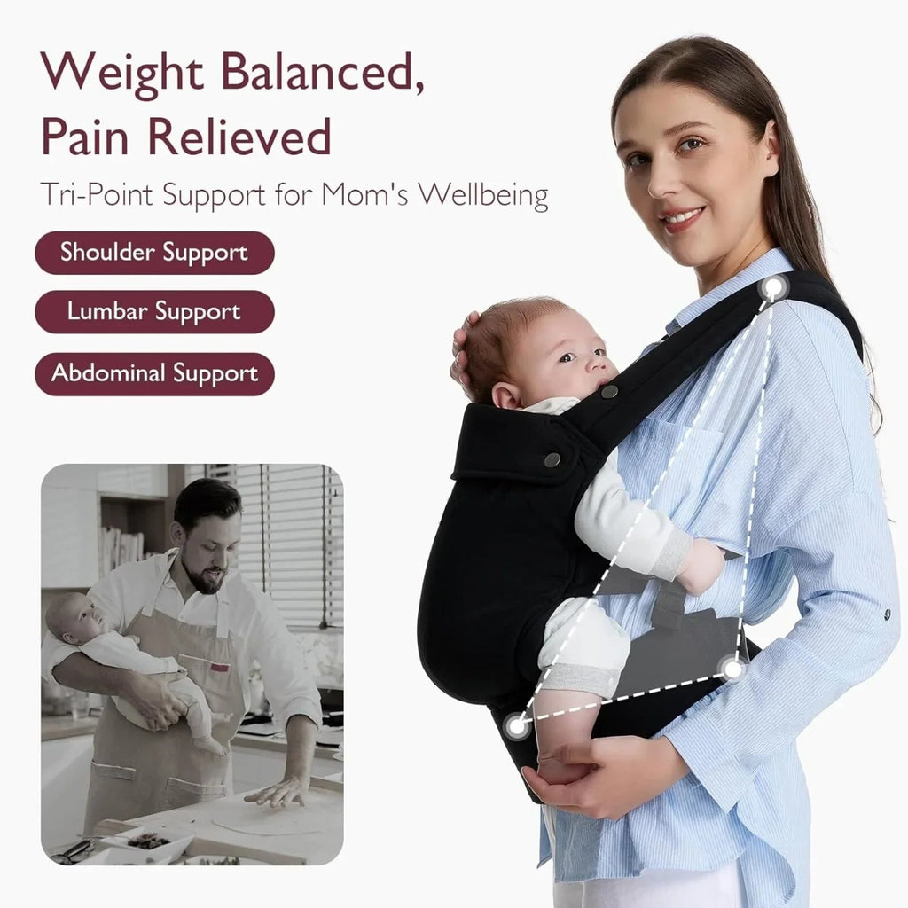 Momcozy Baby Carrier Newborn to Toddler Cotton - Black - Baby&More