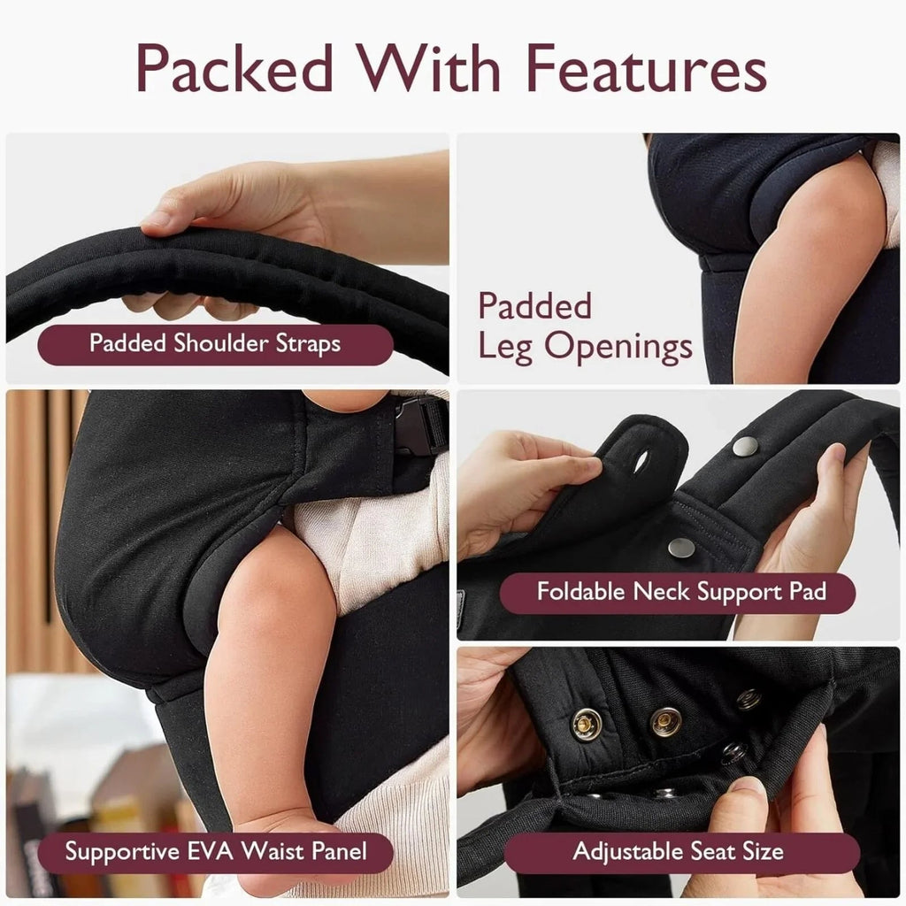 Momcozy Baby Carrier Newborn to Toddler Cotton - Black - Baby&More