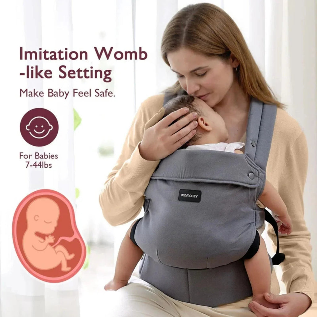 Momcozy Baby Carrier Newborn to Toddler Cotton - Grey - Baby&More
