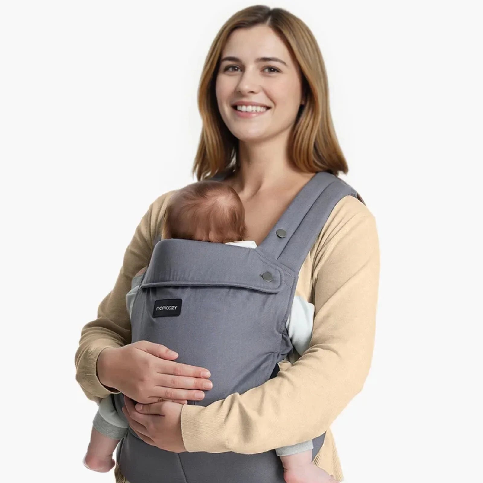 Momcozy Baby Carrier Newborn to Toddler Cotton - Grey - Baby&More