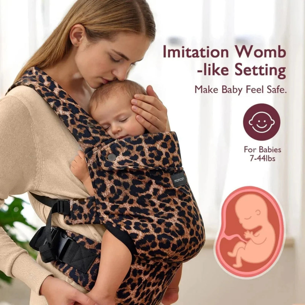 Momcozy Baby Carrier Newborn to Toddler Cotton - Leopard Print - Baby&More