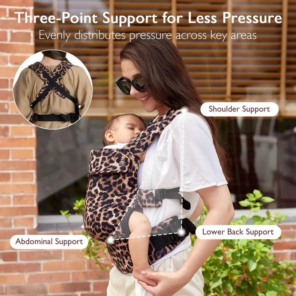 Momcozy Baby Carrier Newborn to Toddler Cotton - Leopard Print - Baby&More