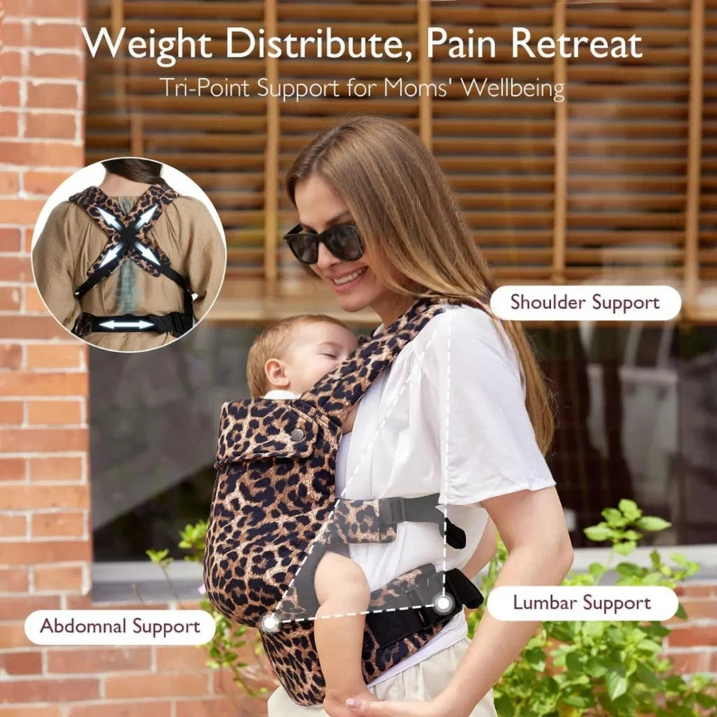 Momcozy Baby Carrier Newborn to Toddler Cotton - Leopard Print - Baby&More