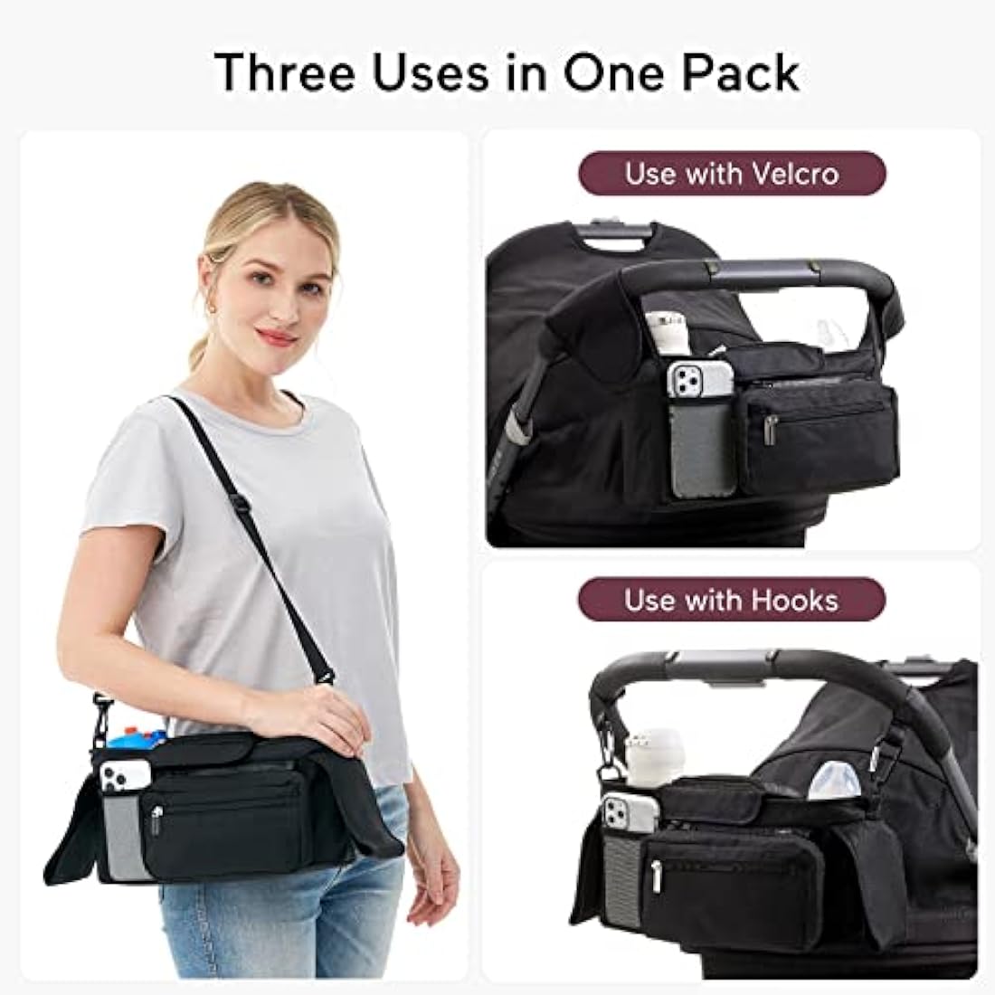 Momcozy Baby Pushchair Organiser - Black - Baby&More