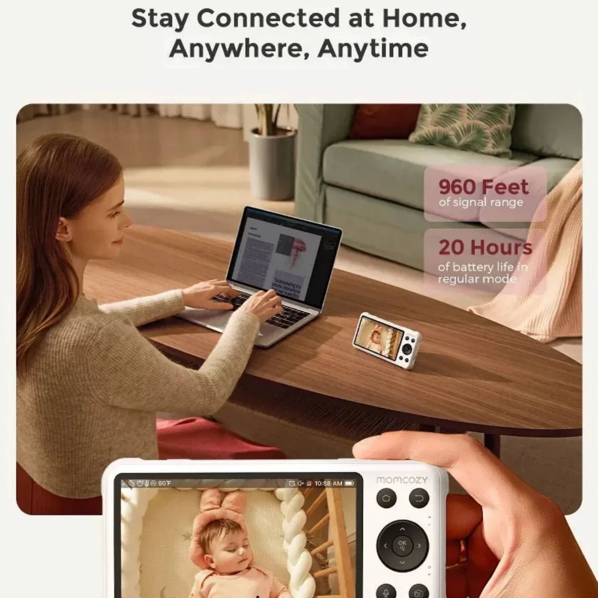 Momcozy BM04 5" Dual - mode Smart Baby Monitor & Camera - Baby&More