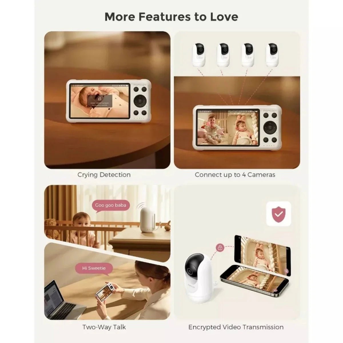 Momcozy BM04 5" Dual - mode Smart Baby Monitor & Camera - Baby&More