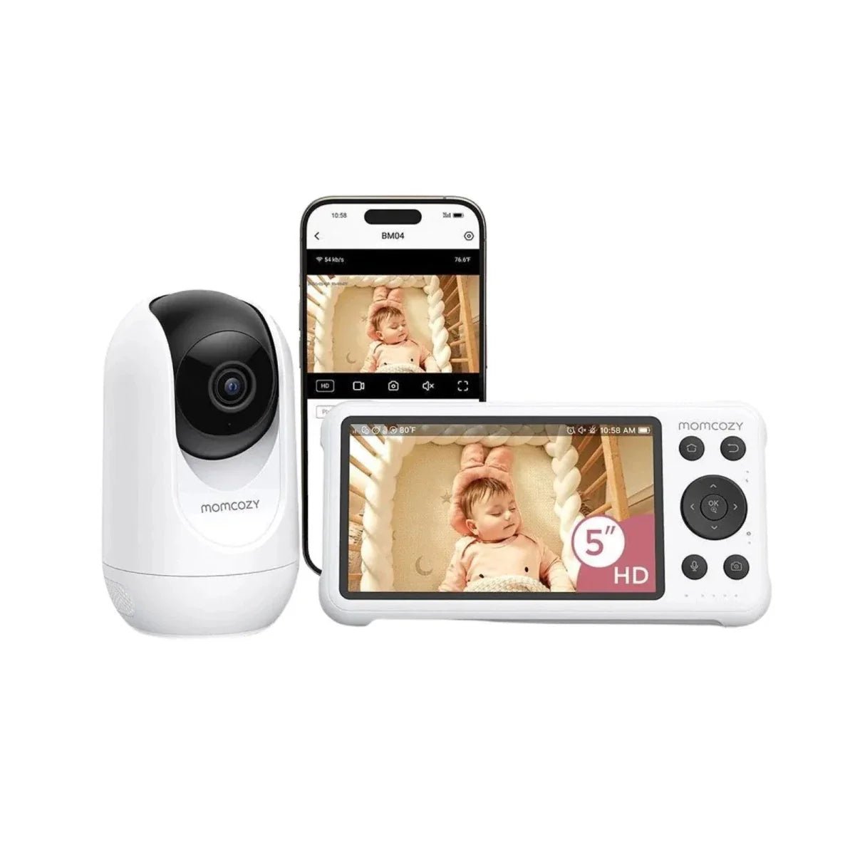 Momcozy BM04 5" Dual - mode Smart Baby Monitor & Camera - Baby&More
