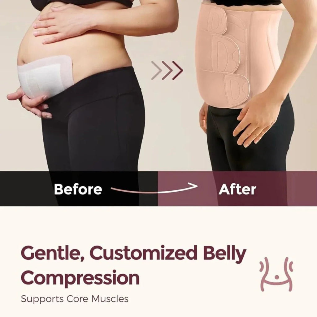 Momcozy Ergowrap Postpartum Belly Band - Standard M - Oyster Pink - Baby&More