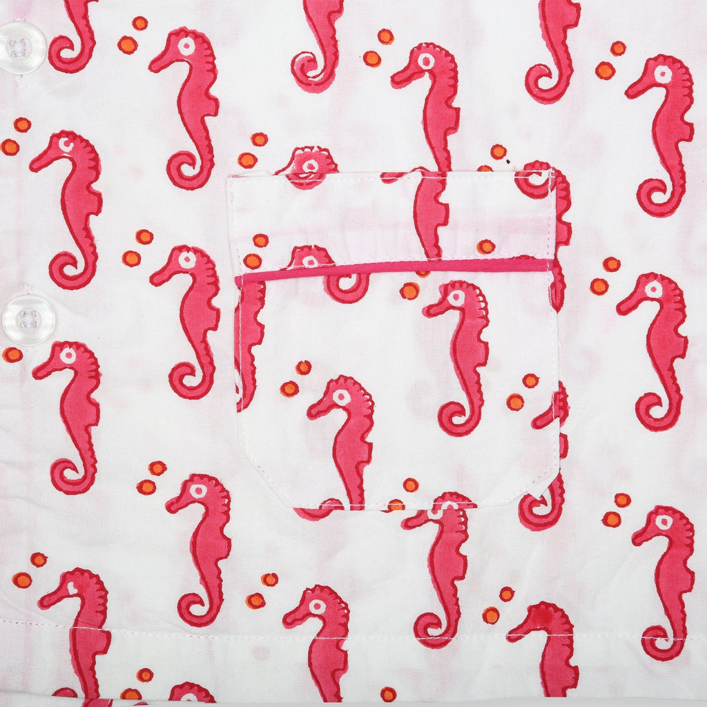 Moochic Children's Pyjamas - Pink or Blue Seahorse - Baby&More