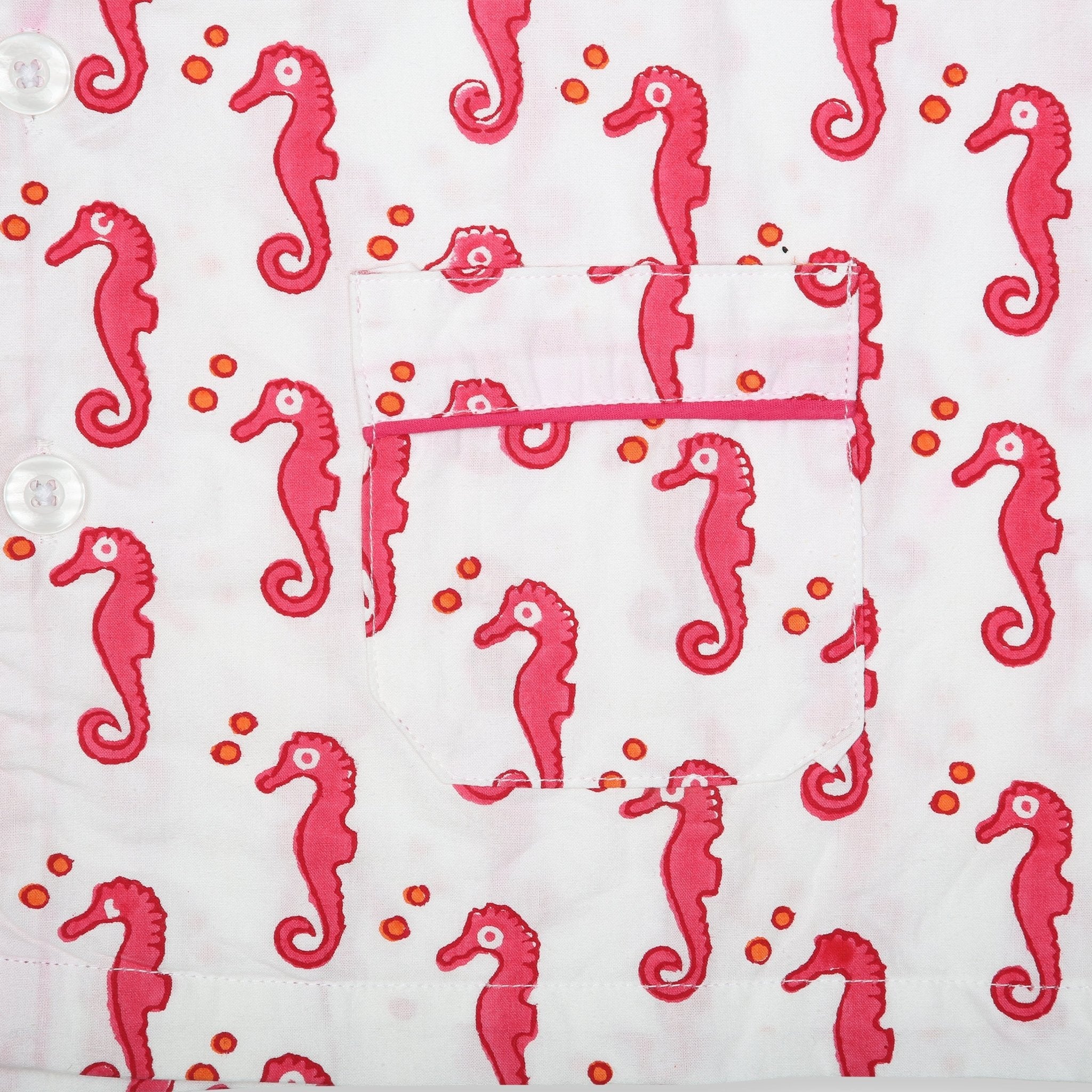 Moochic Children's Pyjamas - Pink or Blue Seahorse - Baby&More