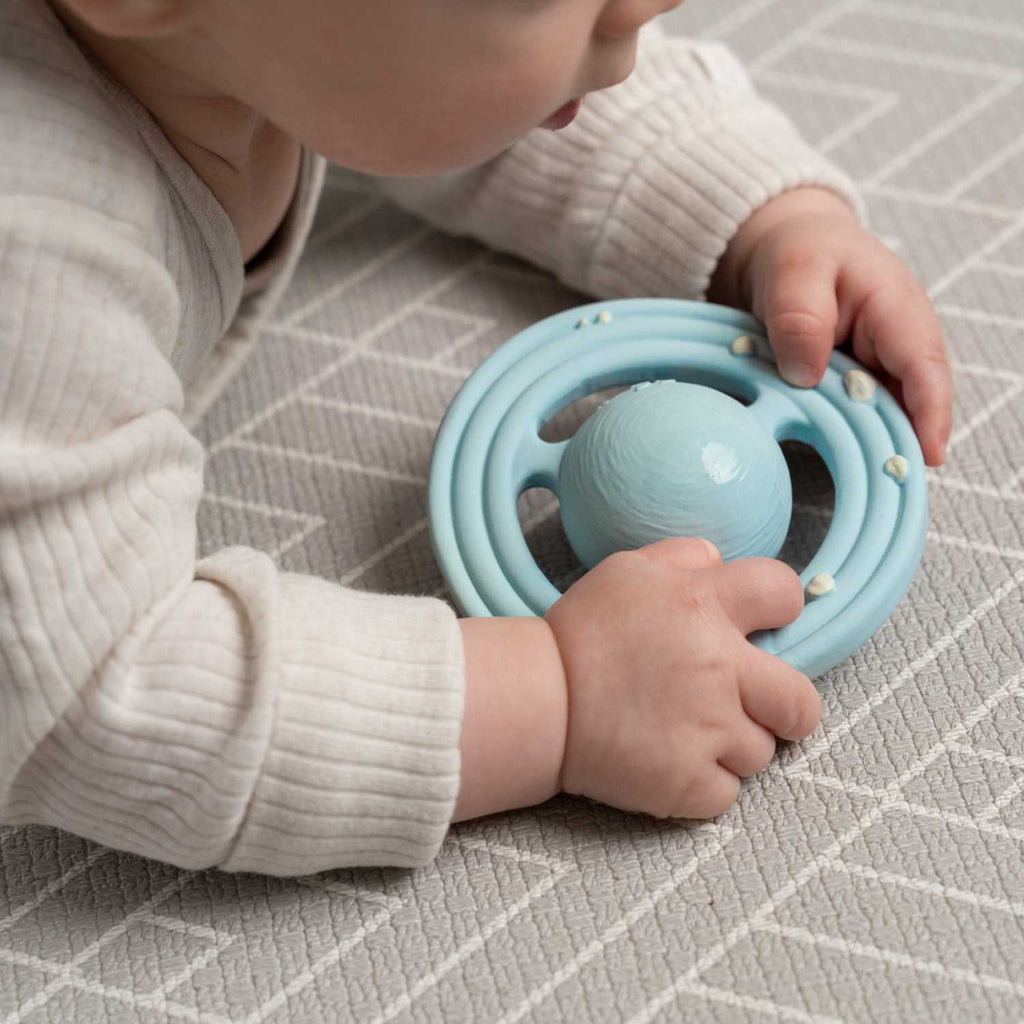 Natural Rubber Space Teether Baby Toy - Planet CH3W® Ringed Planet