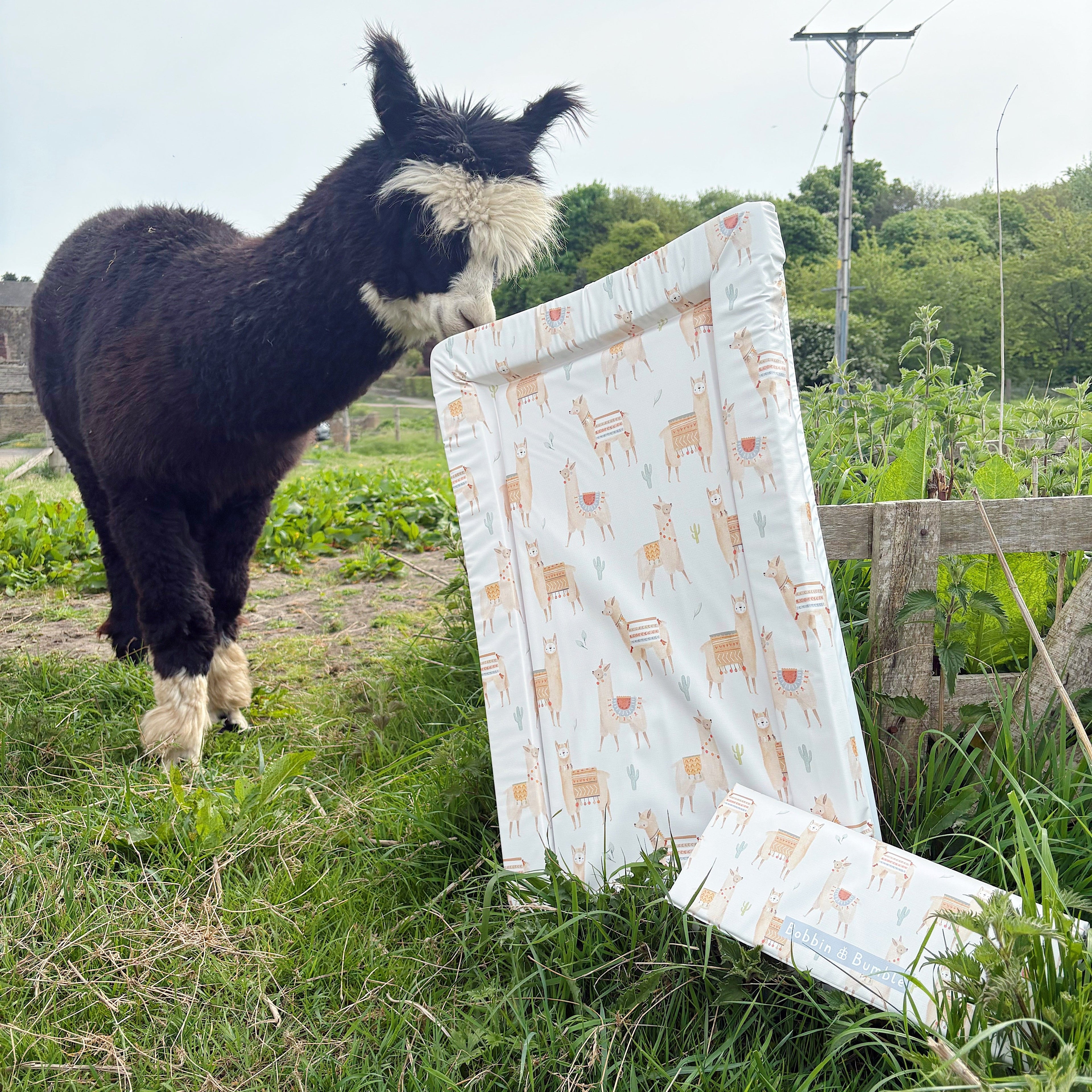 Bobbin and Bumble Standard Changing Mat - Alpacas