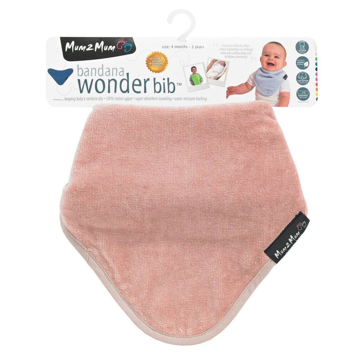 Mum 2 Mum Bandana Style Wonder Bib - Dusty Pink - Baby&More