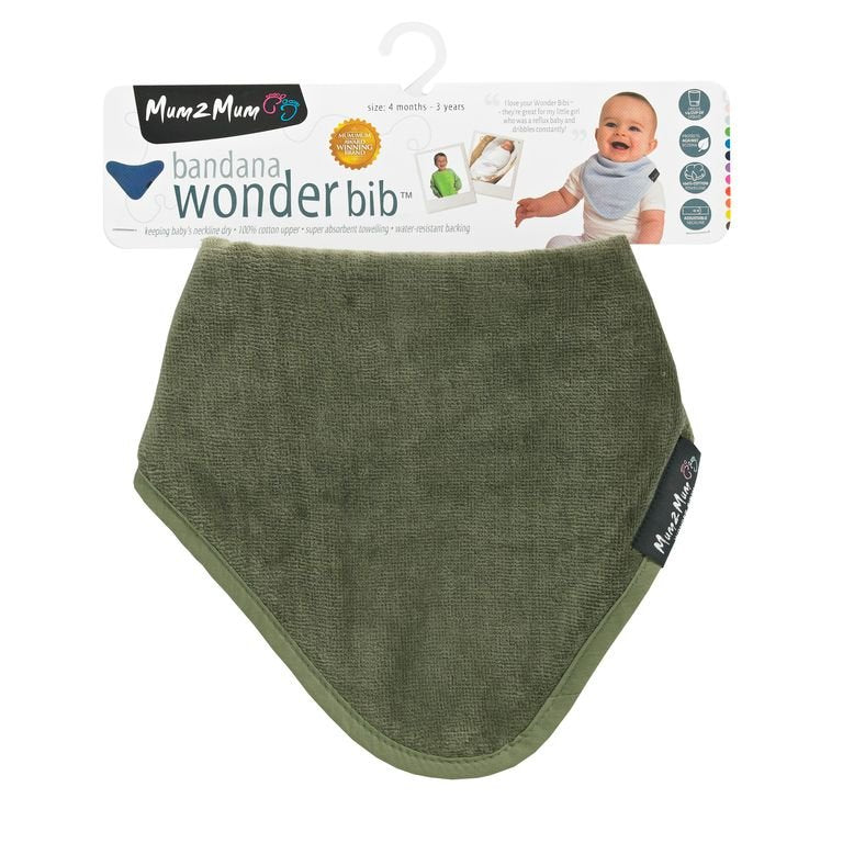 Mum 2 Mum Bandana Style Wonder Bib - Olive Green - Baby&More
