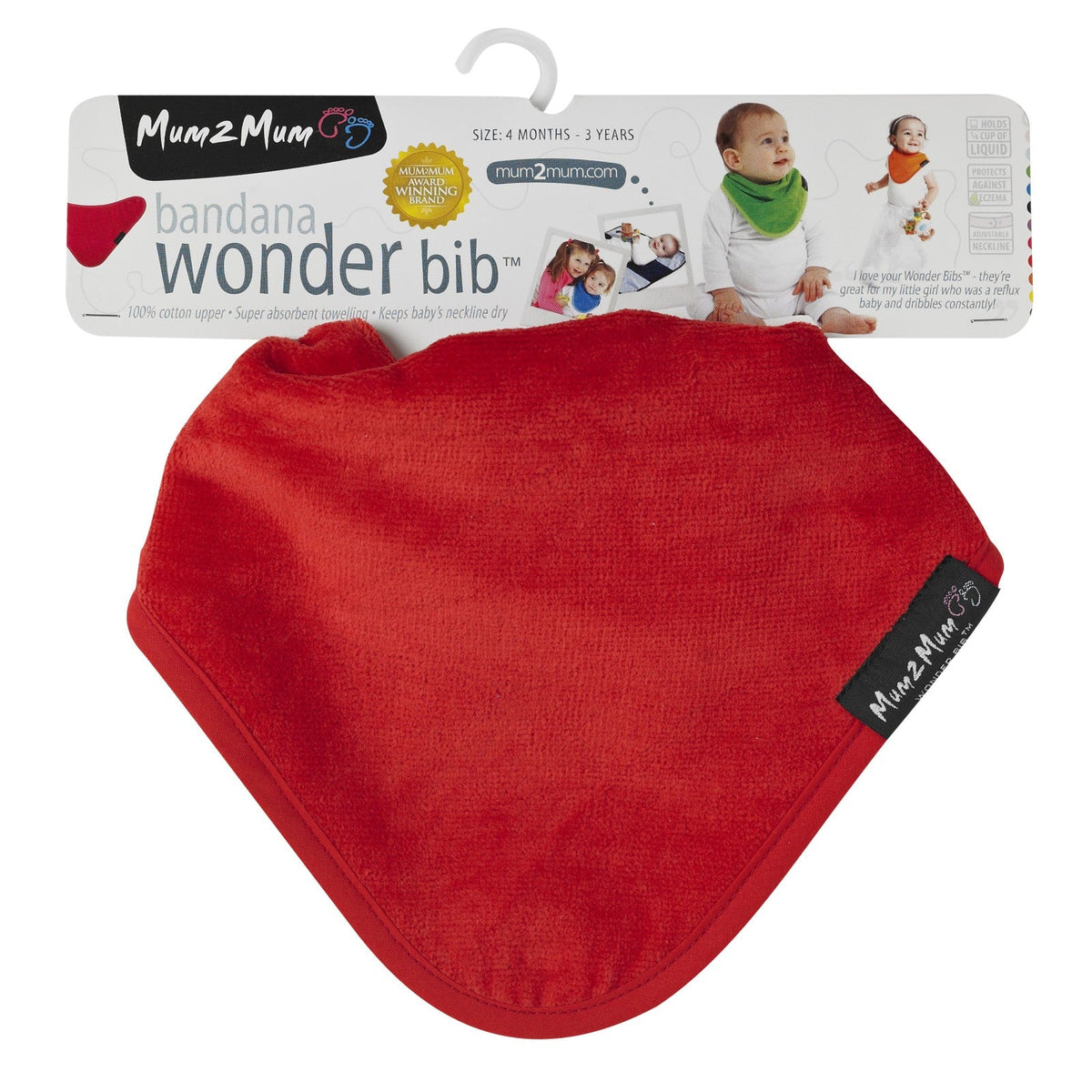 Mum 2 Mum Bandana Style Wonder Bib - Red - Baby&More