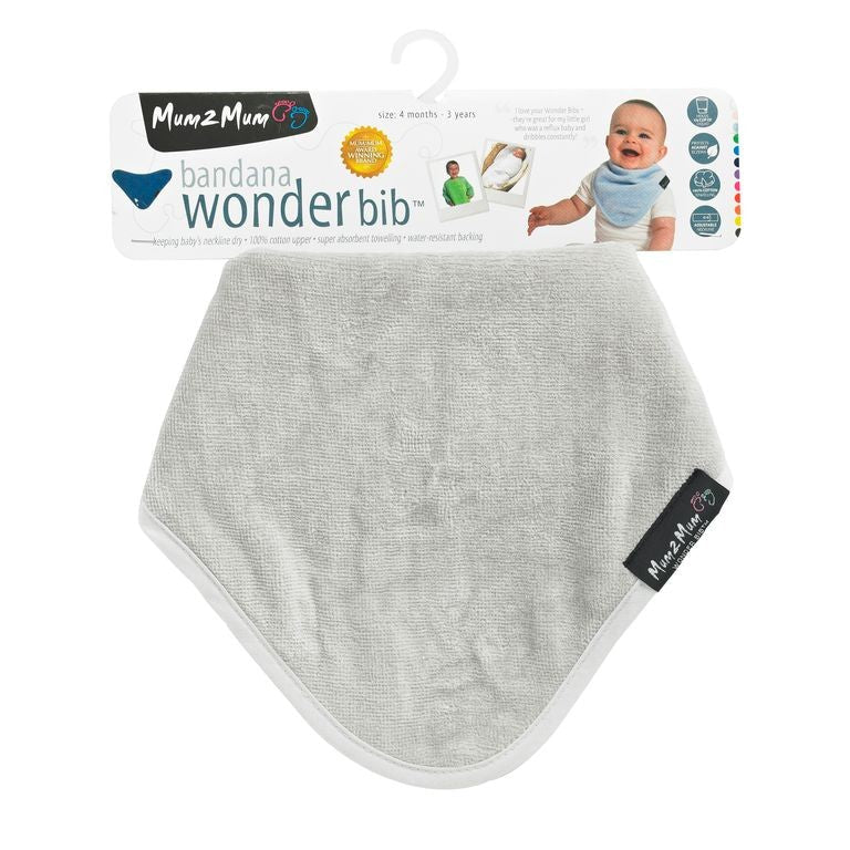 Mum 2 Mum Bandana Style Wonder Bib - Stone Grey - Baby&More