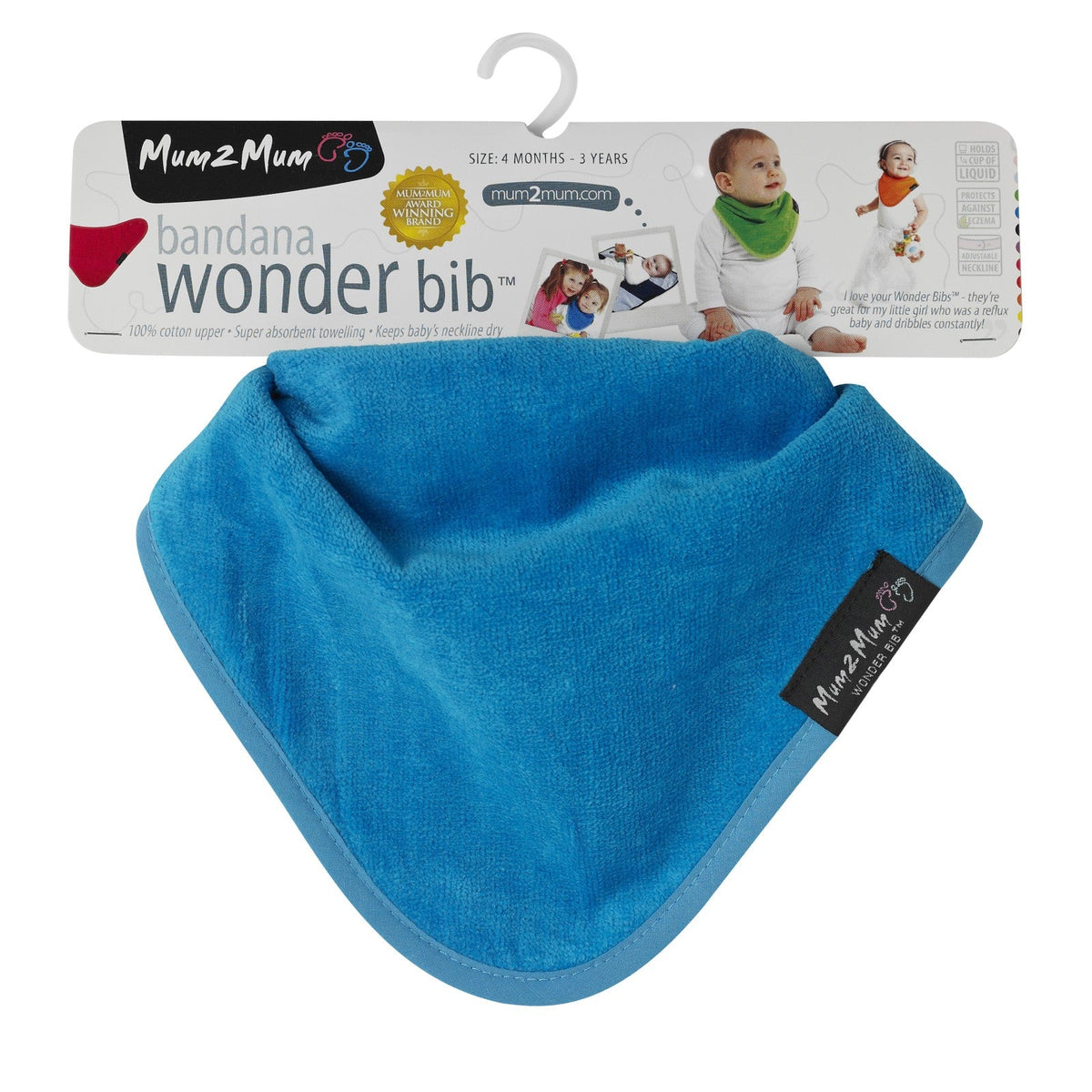 Mum 2 Mum Bandana Style Wonder Bib - Teal Blue - Baby&More