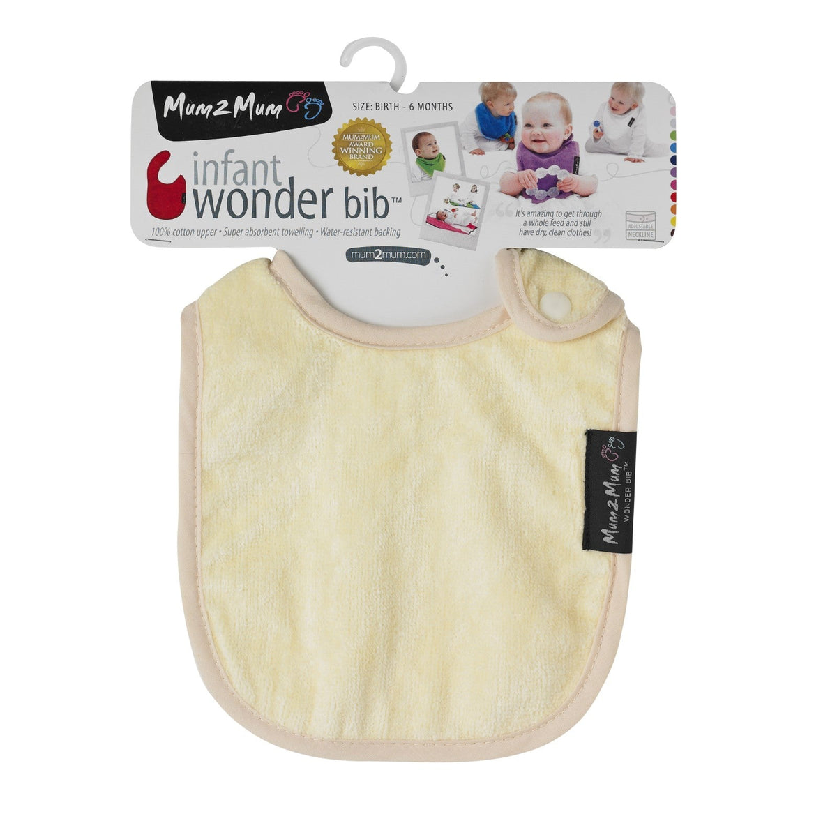 Mum 2 Mum Infant Wonder Bib - Lemon Yellow - Baby&More