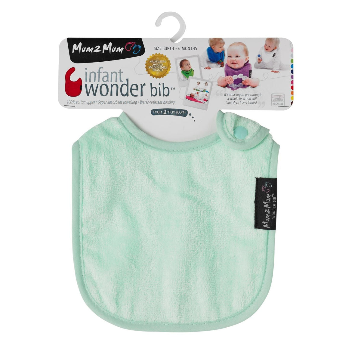 Mum 2 Mum Infant Wonder Bib - Mint Green - Baby&More