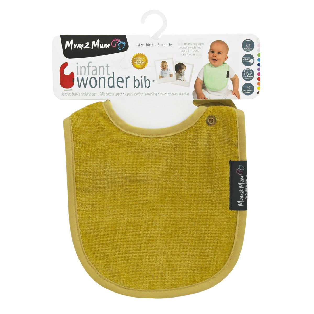 Mum 2 Mum Infant Wonder Bib - Mustard Yellow - Baby&More