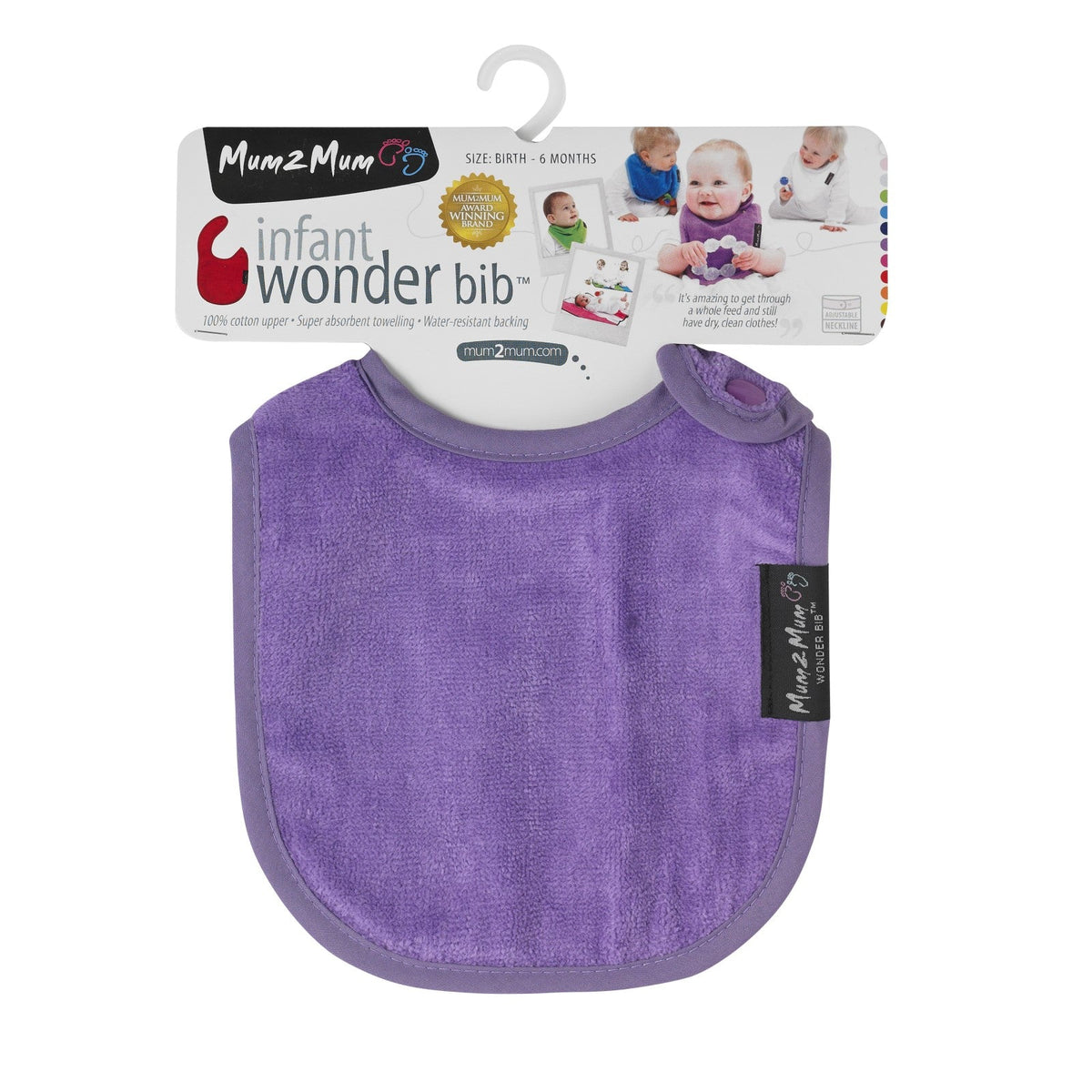 Mum 2 Mum Infant Wonder Bib - Purple - Baby&More