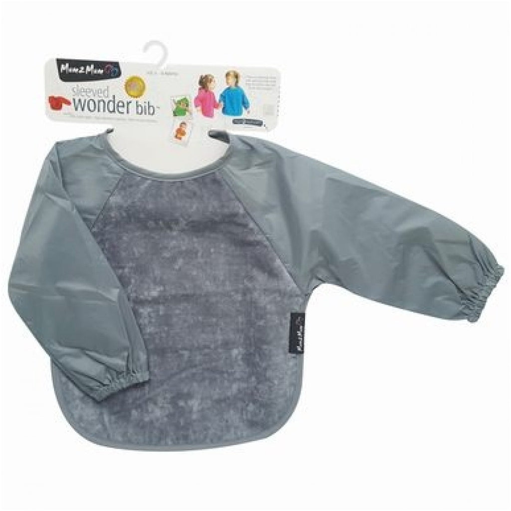 Mum 2 Mum Sleeved Wonder Bib - Grey with Packaging