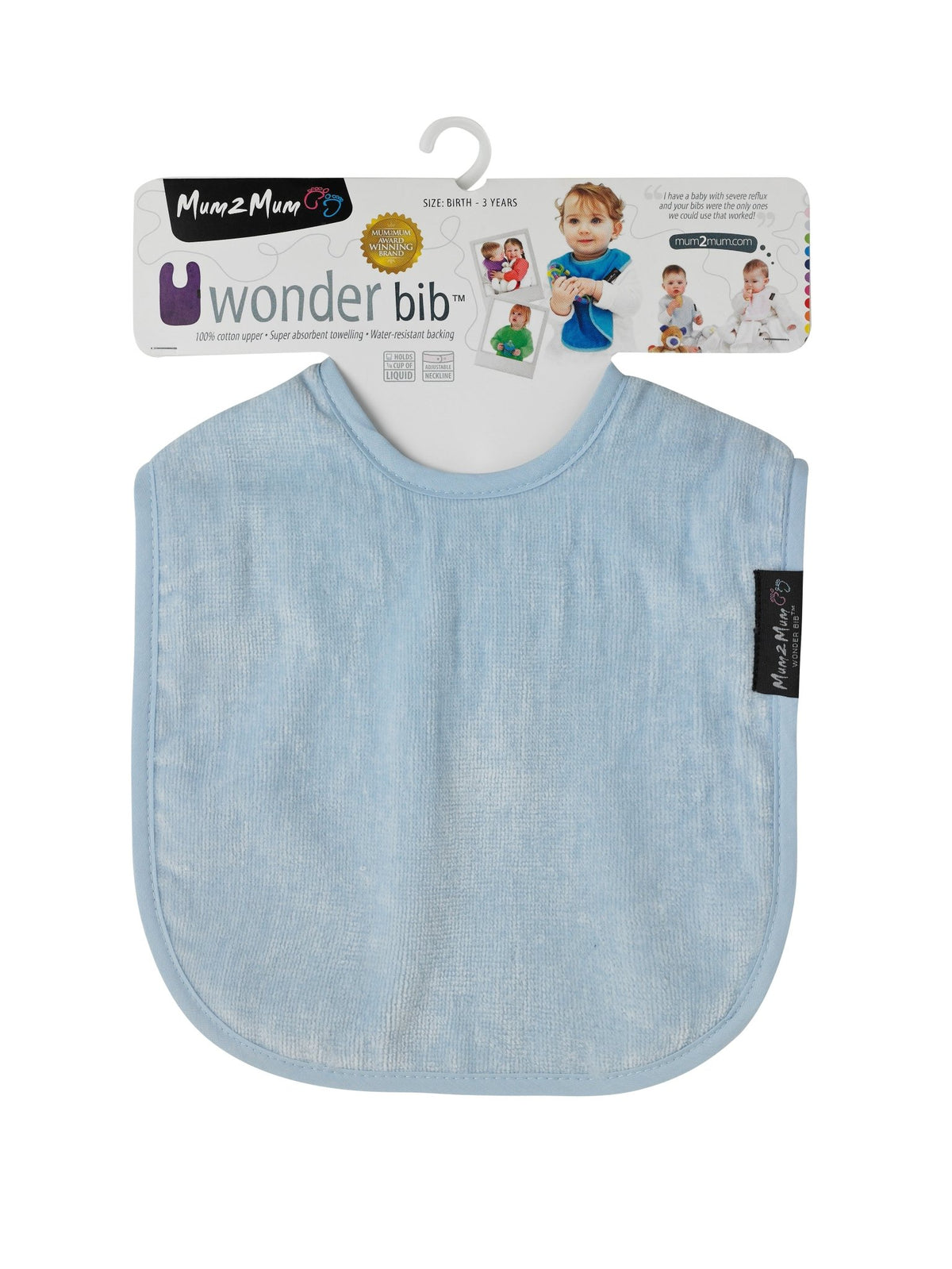 Mum 2 Mum Standard Wonder Bib - Baby Blue - Baby&More