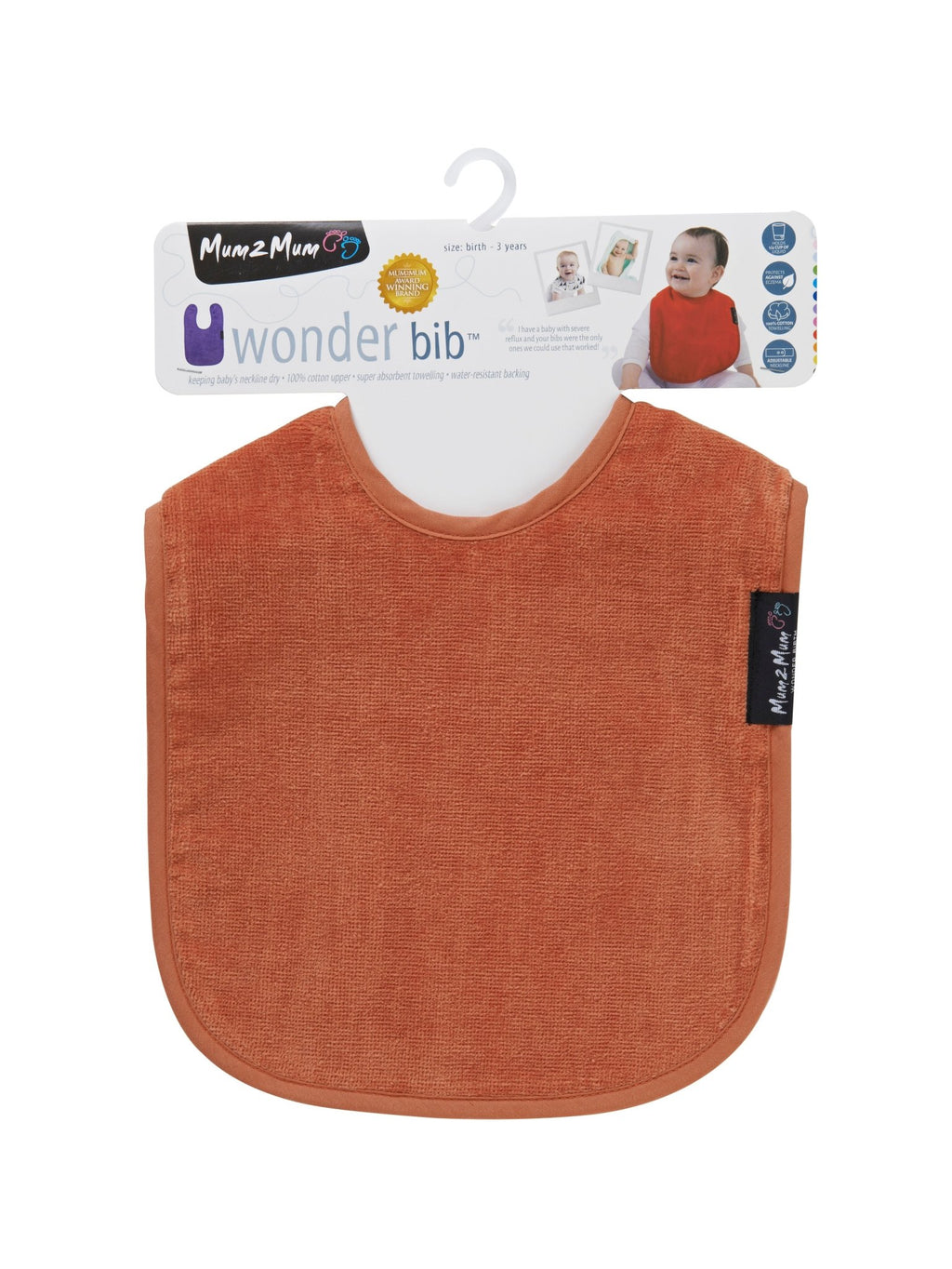 Mum 2 Mum Standard Wonder Bib - Rust - Baby&More