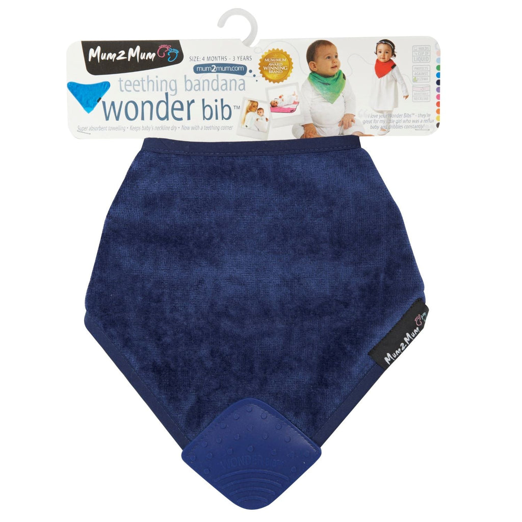 Mum 2 Mum Teething Bandana Wonder Bib - Navy Blue - Baby&More