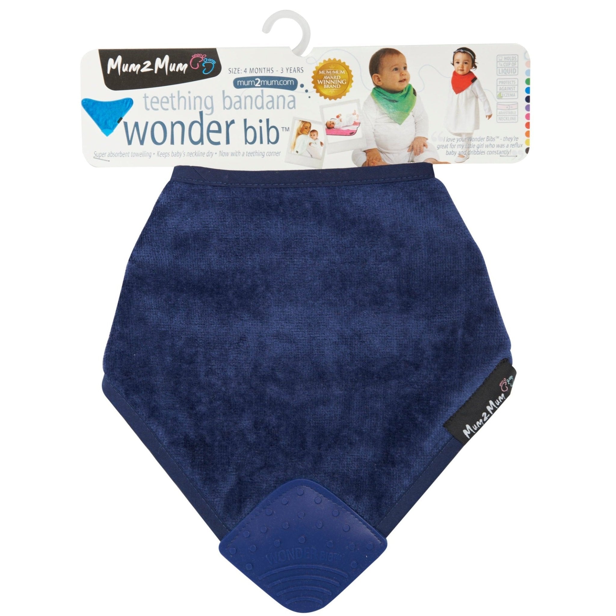 Mum 2 Mum Teething Bandana Wonder Bib - Navy in Packaging - Baby&More