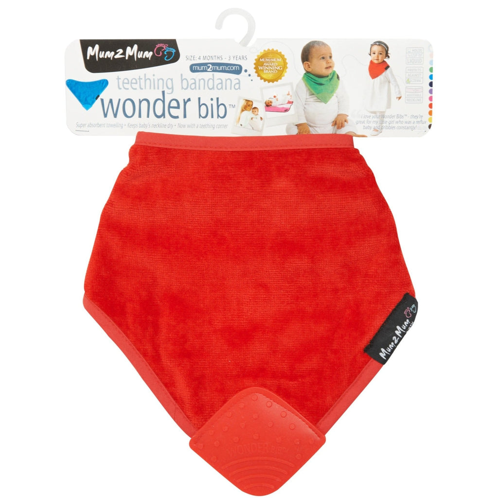 Mum 2 Mum Teething Bandana Wonder Bib - Red in Packaging - Baby&More