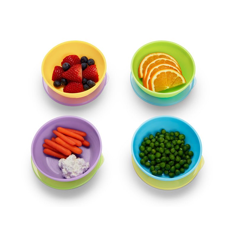 Munchkin Love-A-Bowls Set - 4 Bowls, 4 Lids, 2 Spoons - Baby&More