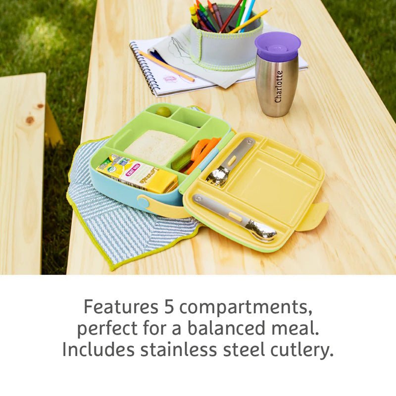 Munchkin Lunch Bento Box With Utensils - Green - Baby&More