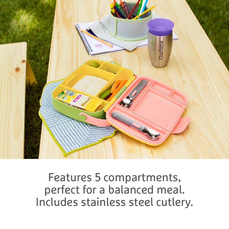 Munchkin Lunch Bento Box With Utensils - Pink - Baby&More