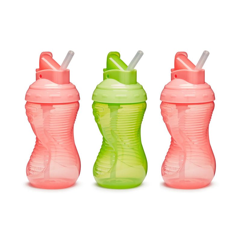 Munchkin Mighty Grip Straw Cup - Pink & Green - 10Oz - 3 Pack - Baby&More