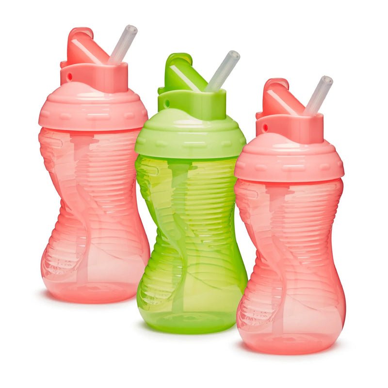 Munchkin Mighty Grip Straw Cup - Pink & Green - 10Oz - 3 Pack - Baby&More