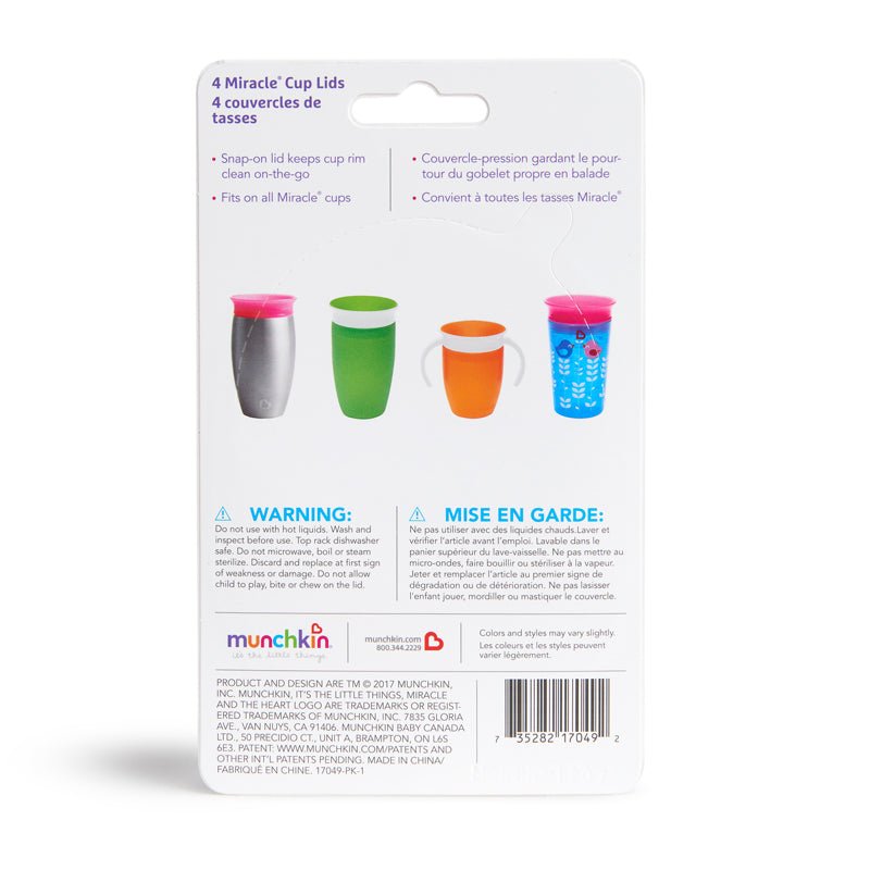 Munchkin Miracle Cup Lids - 4 Pack - Baby&More