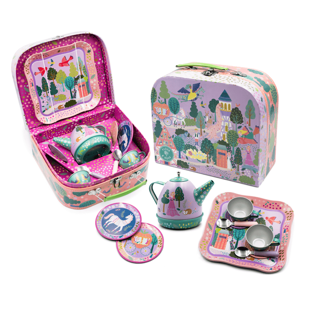 Musical Tin Tea Set 11 Piece - Fairy Tale - Baby&More