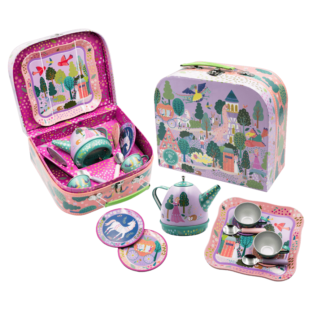 Musical Tin Tea Set 11 Piece - Fairy Tale - Baby&More