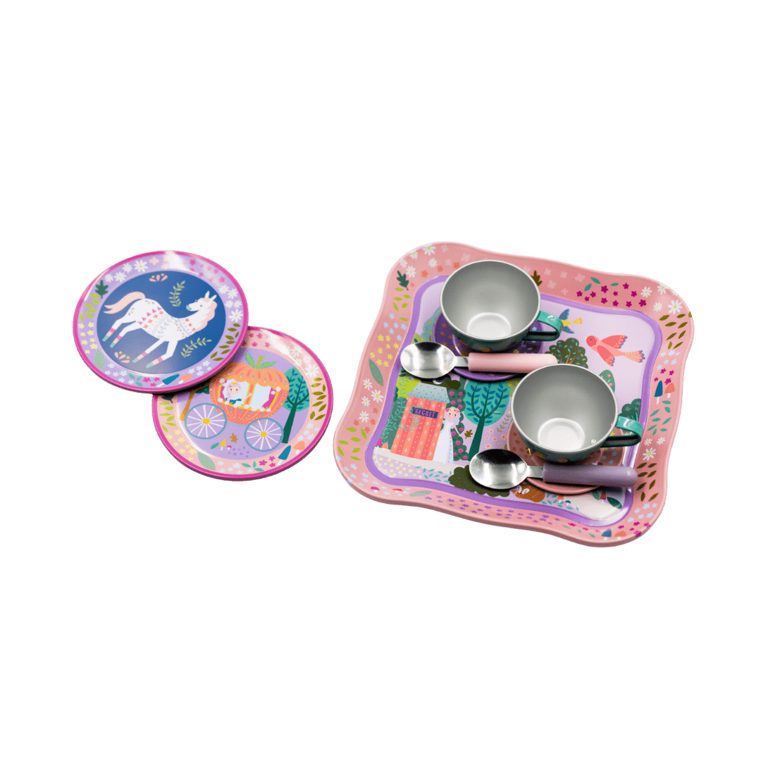 Musical Tin Tea Set 11 Piece - Fairy Tale - Baby&More