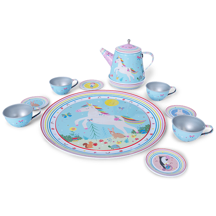 Musical Tin Tea Set 11 Piece - Rainbow Fairy - Baby&More