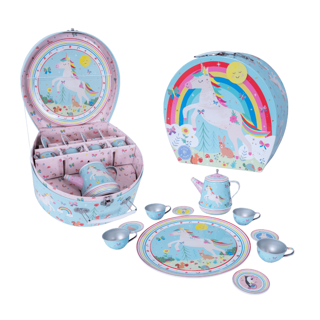 Musical Tin Tea Set 11 Piece - Rainbow Fairy - Baby&More