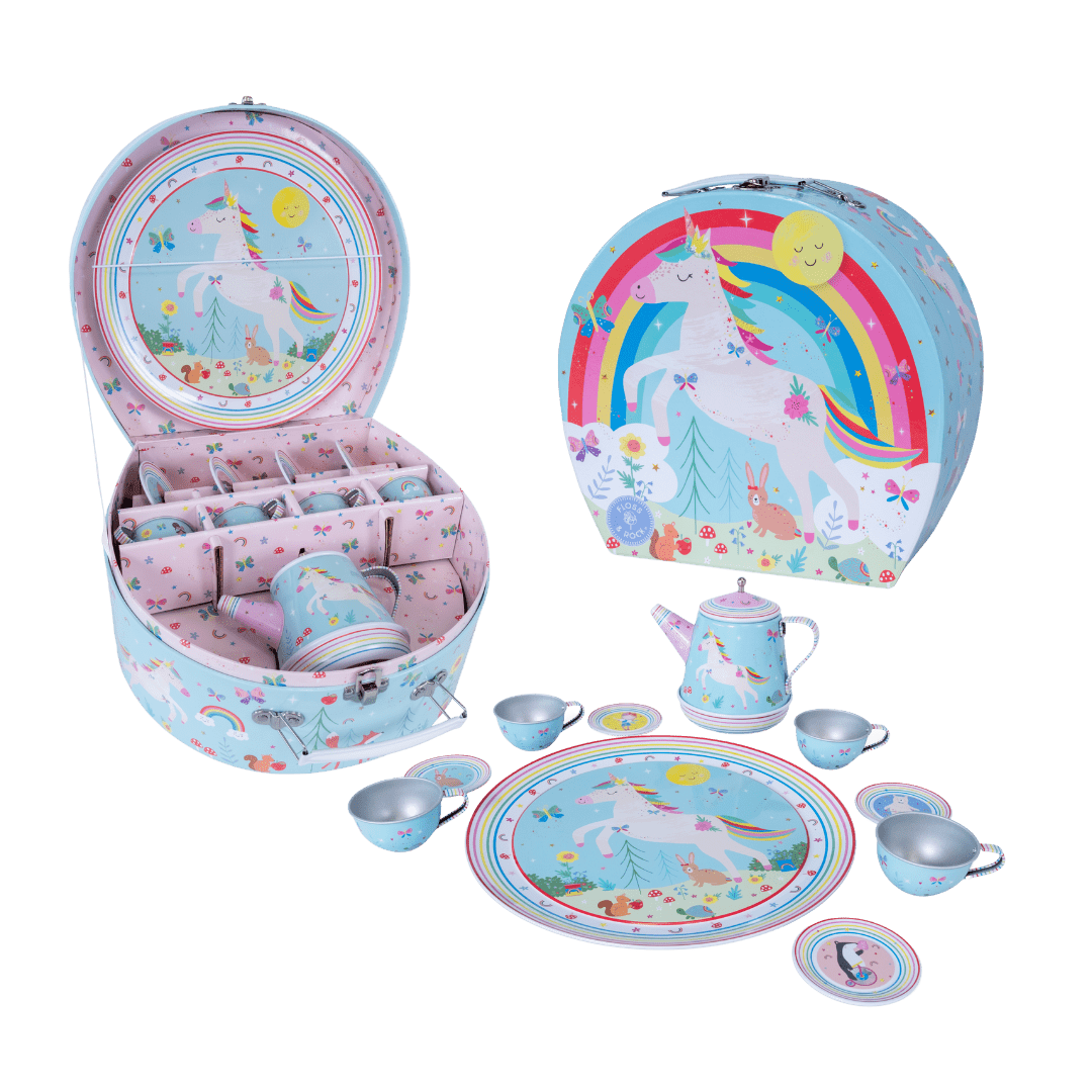 Musical Tin Tea Set 11 Piece - Rainbow Fairy - Baby&More