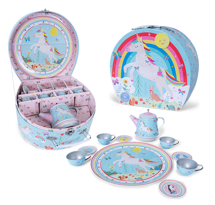 Musical Tin Tea Set 11 Piece - Rainbow Fairy - Baby&More