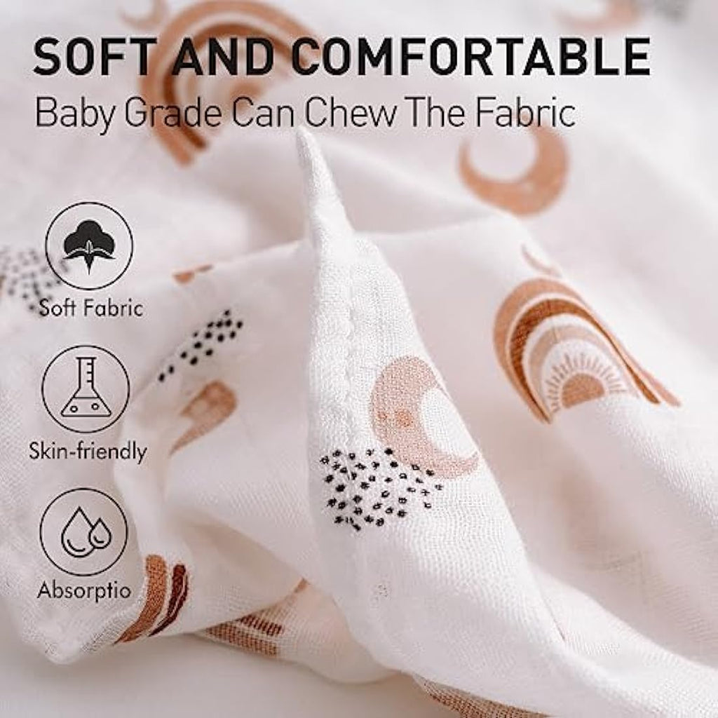 Muslin Squares - 6 pack - Rust, Peach, White - Baby&More