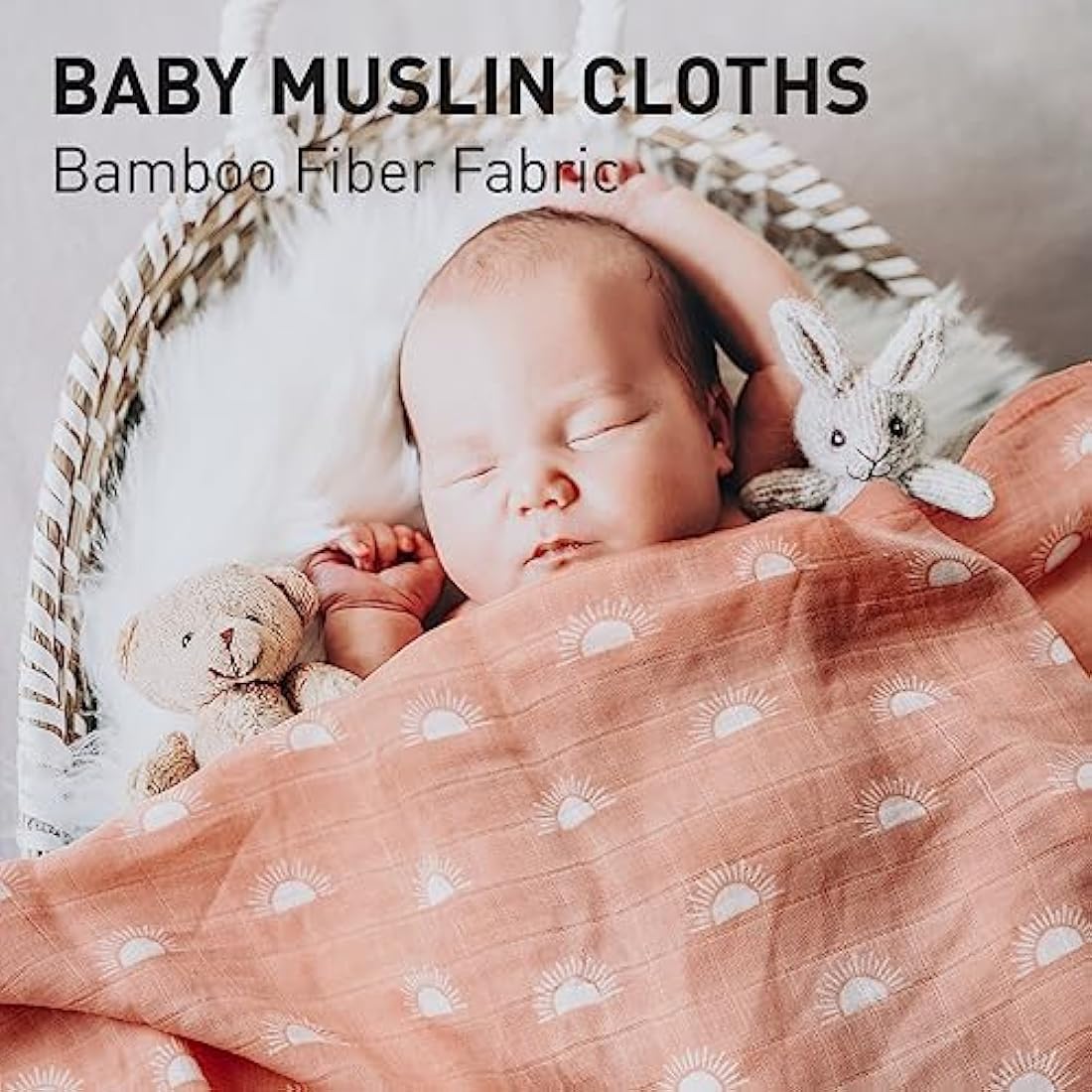 Muslin Squares - 6 pack - Rust, Peach, White - Baby&More